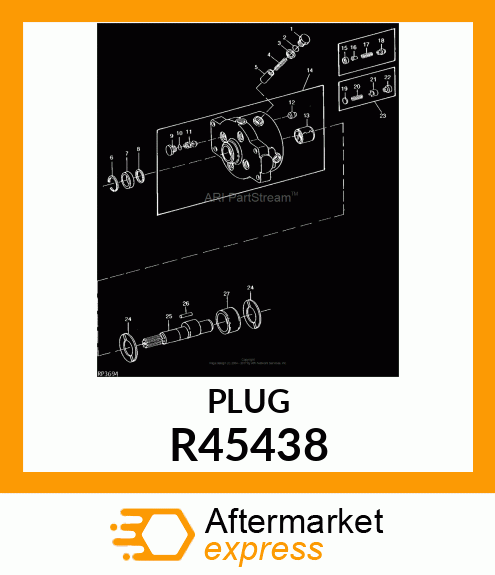 FITTING, PLUG,HYD PUMP PISTON R45438