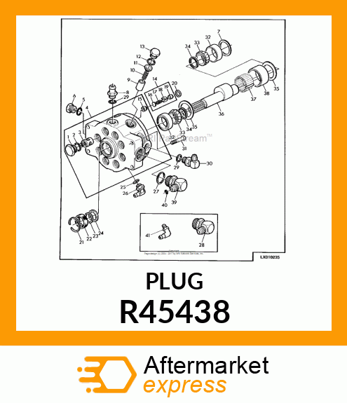 FITTING, PLUG,HYD PUMP PISTON R45438