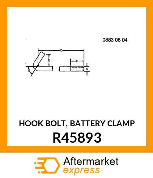 HOOK BOLT, BATTERY CLAMP R45893