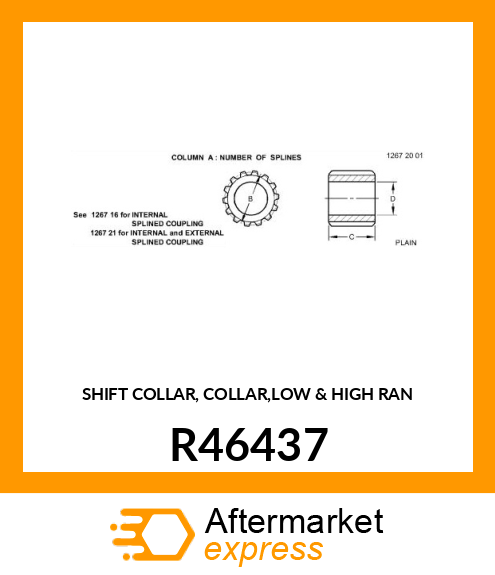 SHIFT COLLAR, COLLAR,LOW amp; HIGH RAN R46437