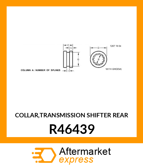 COLLAR,TRANSMISSION SHIFTER REAR R46439