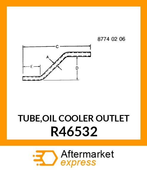 TUBE,OIL COOLER OUTLET R46532