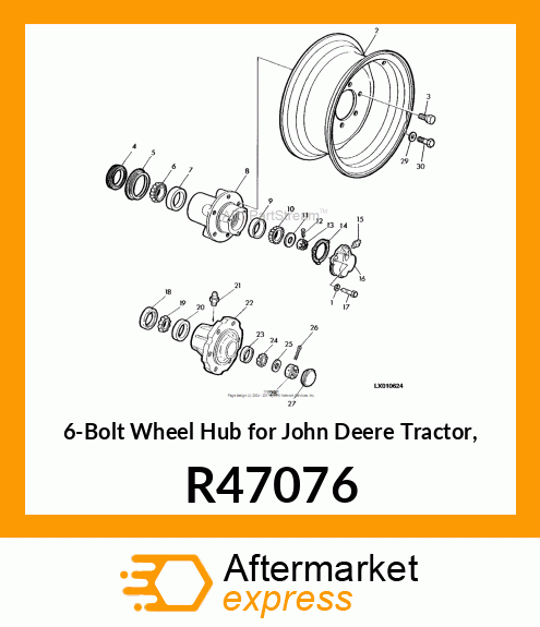 HUB,FRONT WHEEL R47076