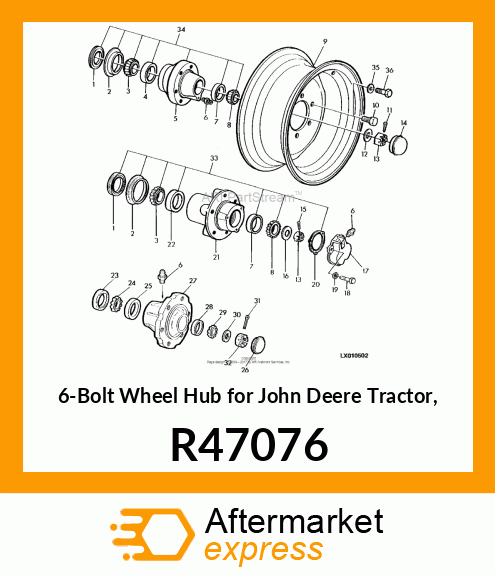 HUB,FRONT WHEEL R47076