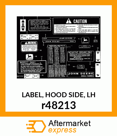 LABEL, HOOD SIDE, LH r48213