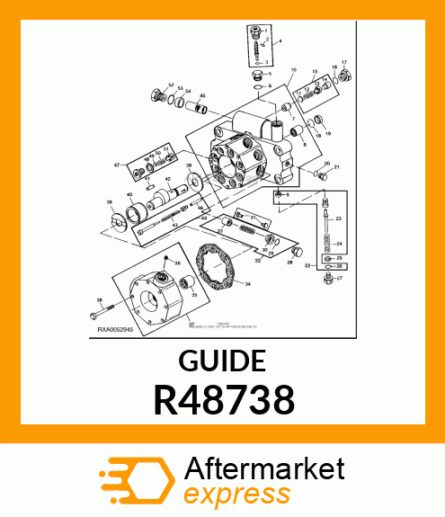 GUIDE, HYDRAULIC PUMP OUTLET VALVE R48738