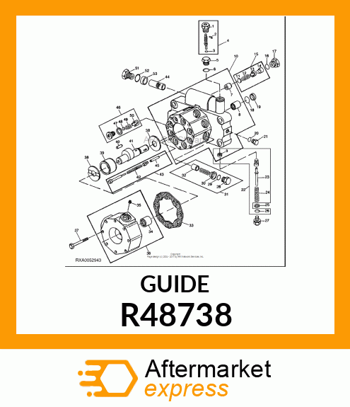 GUIDE, HYDRAULIC PUMP OUTLET VALVE R48738