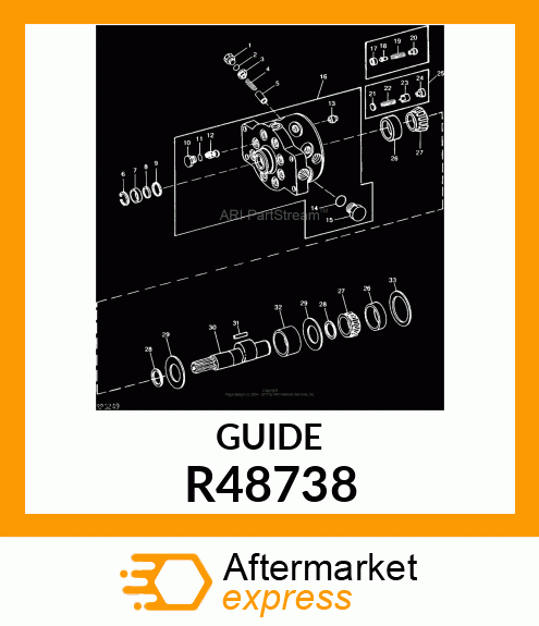 GUIDE, HYDRAULIC PUMP OUTLET VALVE R48738