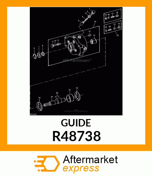 GUIDE, HYDRAULIC PUMP OUTLET VALVE R48738