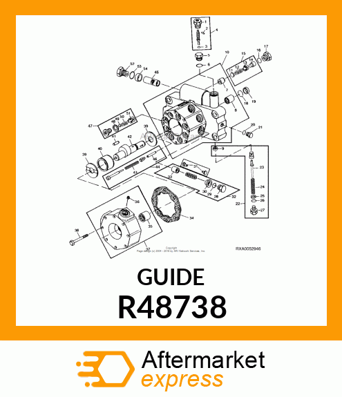 GUIDE, HYDRAULIC PUMP OUTLET VALVE R48738