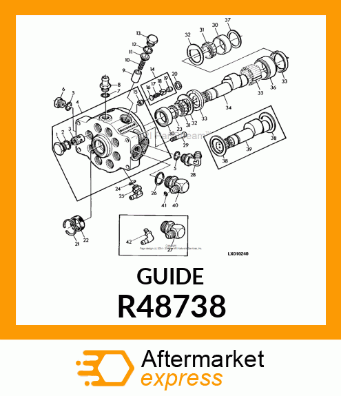 GUIDE, HYDRAULIC PUMP OUTLET VALVE R48738