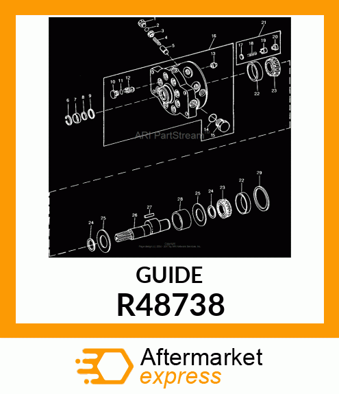 GUIDE, HYDRAULIC PUMP OUTLET VALVE R48738