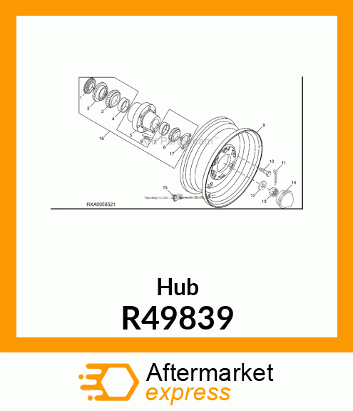 HUB,FRONT WHEEL R49839