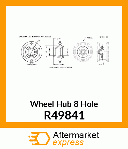 HUB,FRONT WHEEL R49841