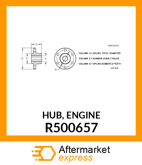 HUB, ENGINE R500657