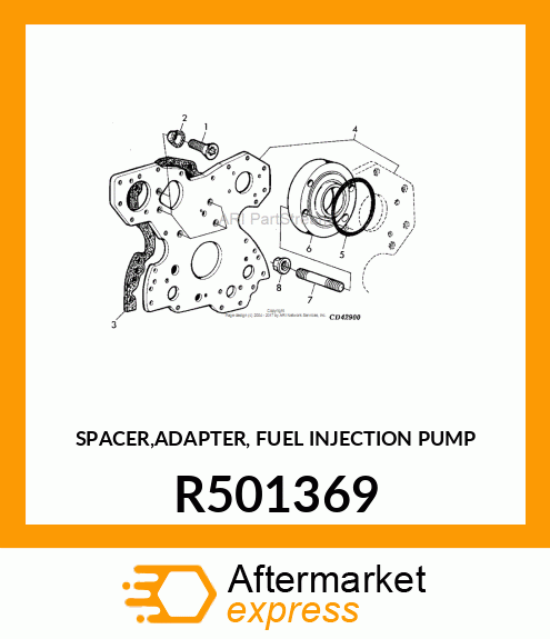 SPACER,ADAPTER, FUEL INJECTION PUMP R501369