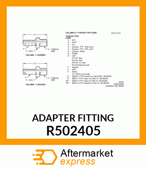 ADAPTER FITTING R502405