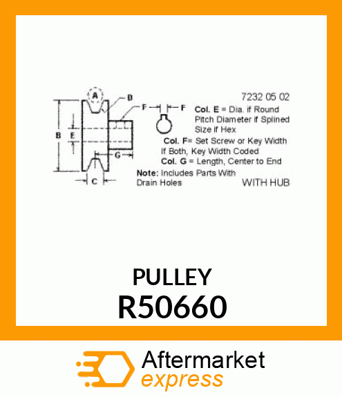 PULLEY,ALTERNATOR R50660