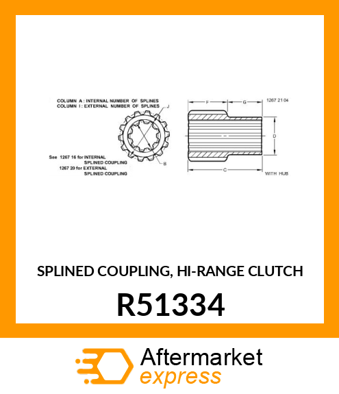 Splined Coupling R51334