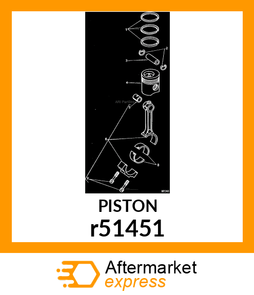 PISTON, WITH INSERTS r51451