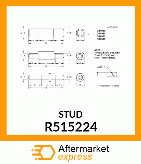 STUD, PLATED R515224