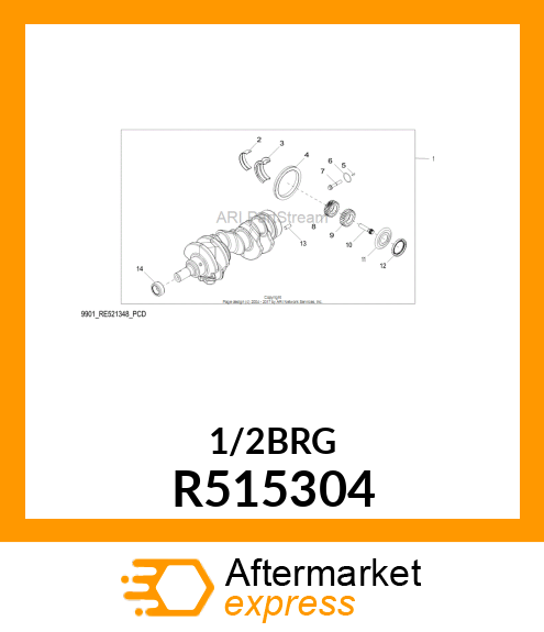 BEARING,MAIN HALF R515304