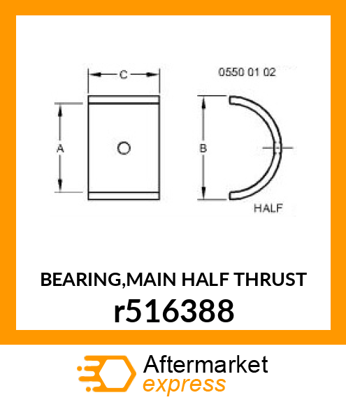 BEARING,MAIN HALF THRUST r516388