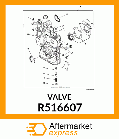 VALVE, OIL PRESSURE REGULATION R516607