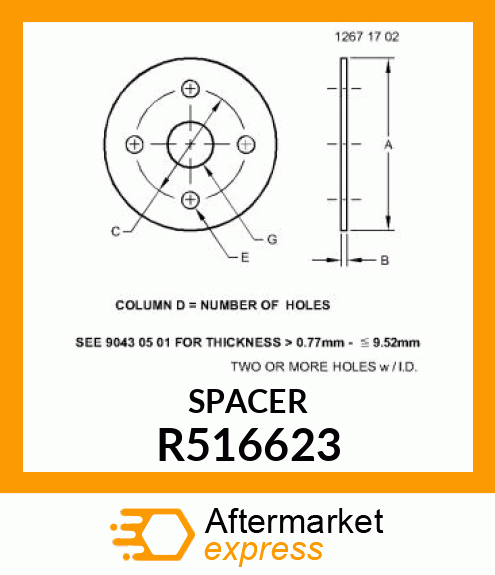 SPACER, TENSIONER R516623