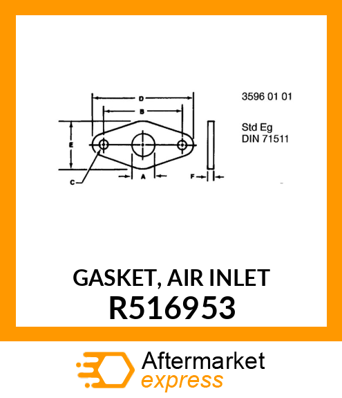 GASKET, AIR INLET R516953