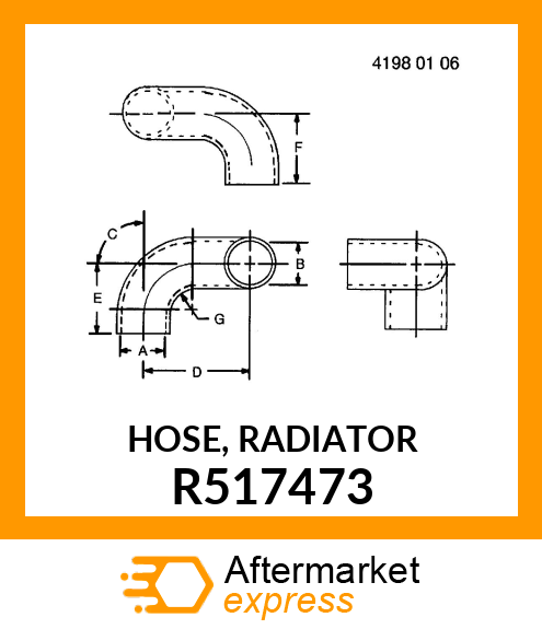 HOSE, RADIATOR R517473