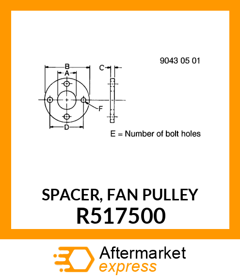 SPACER, FAN PULLEY R517500