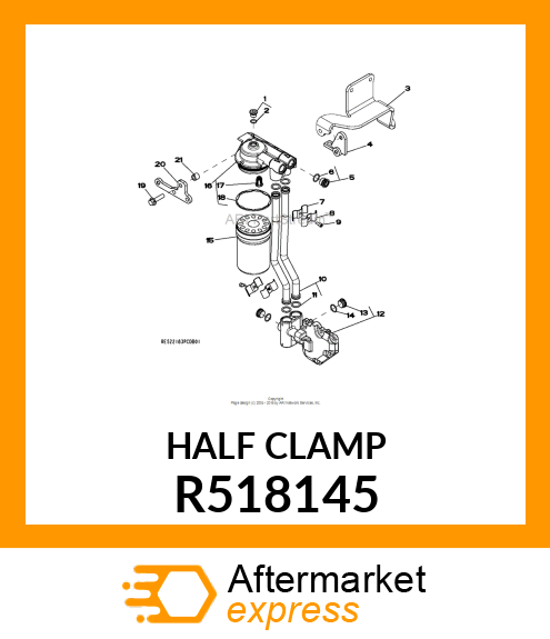 CLAMP, OIL TUBE FRONT HALF W/TAB R518145