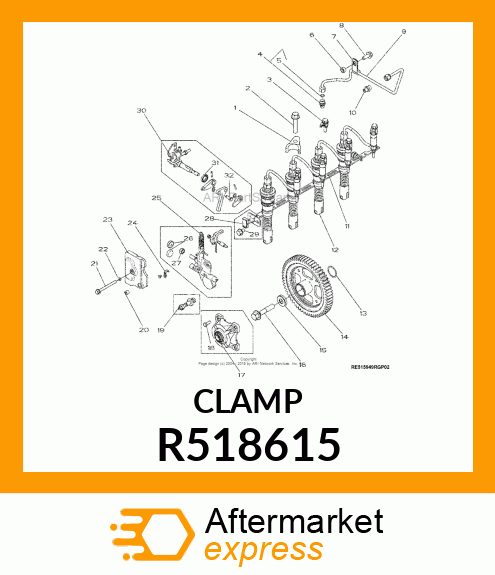 CLAMP ASSEMBLY, NOZZLE R518615