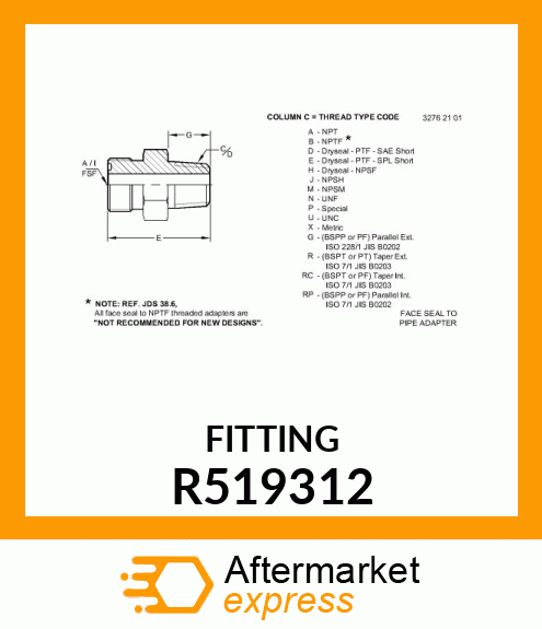 ADAPTER FITTING R519312