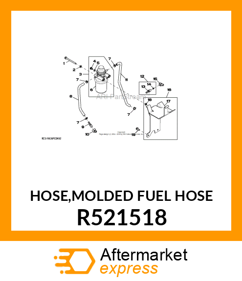 HOSE,MOLDED FUEL HOSE R521518