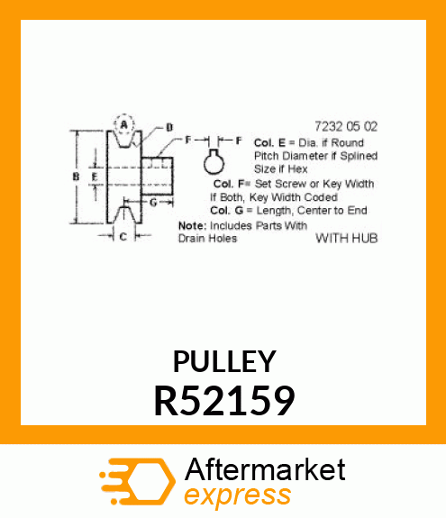 PULLEY,ALTERNATOR R52159