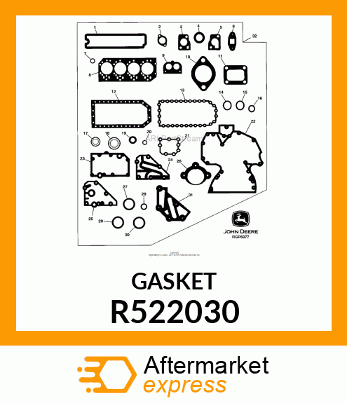 GASKET,OIL PAN, 4CYL, STEEL, 3/8" R522030