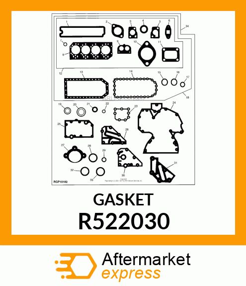 GASKET,OIL PAN, 4CYL, STEEL, 3/8" R522030