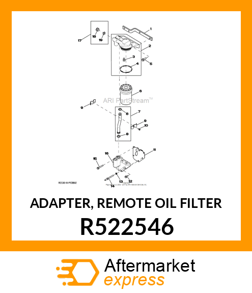 ADAPTER, REMOTE OIL FILTER R522546