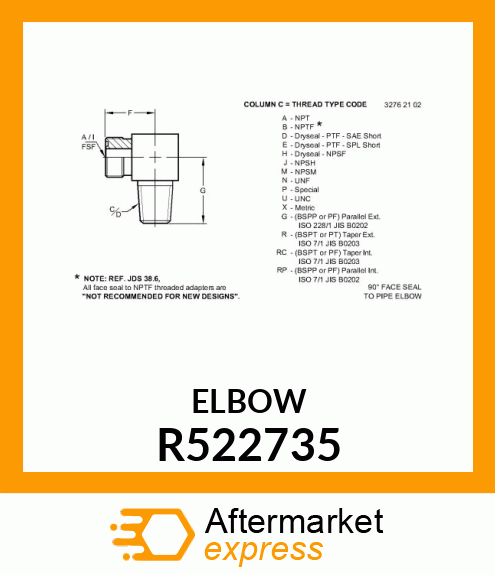 ADAPTER OIL INLET R522735