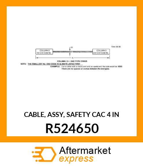 CABLE, ASSY, SAFETY CAC 4 IN R524650