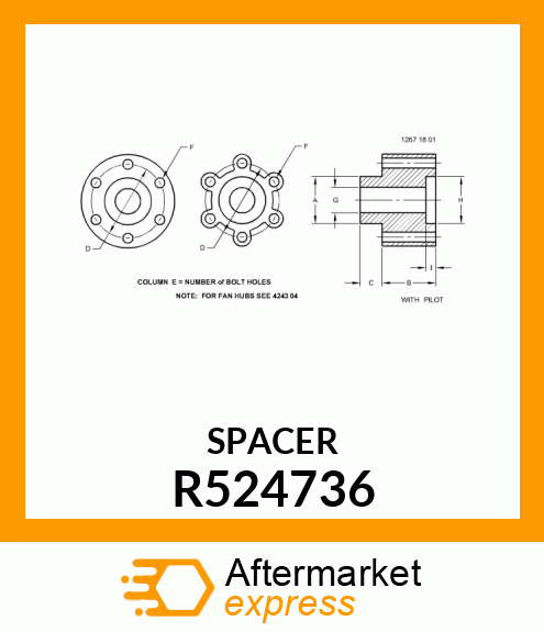 SPACER, FAN, 4 HOLES, 100MM R524736