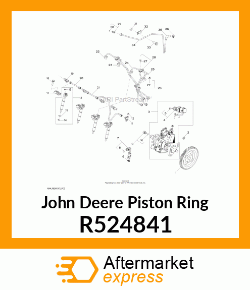 PISTON RING,RETAINING R524841