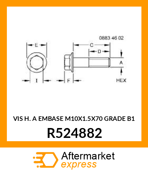 VIS H. A EMBASE M10X1.5X70 GRADE B1 R524882