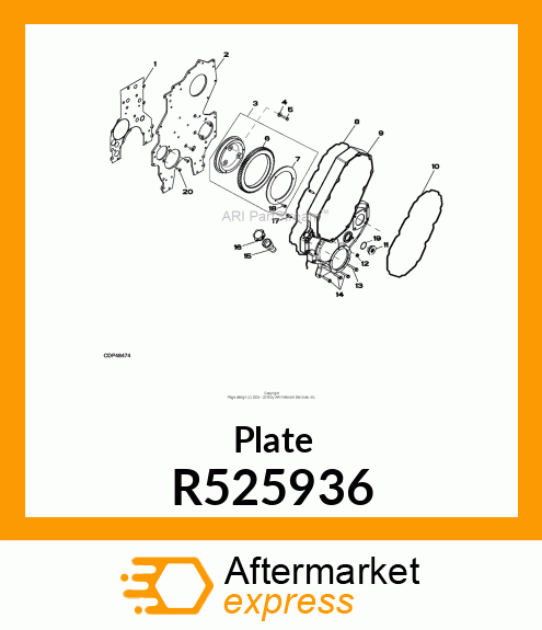 PLATE, FRONT AUX DRIVE R525936