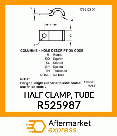 HALF CLAMP, TUBE R525987