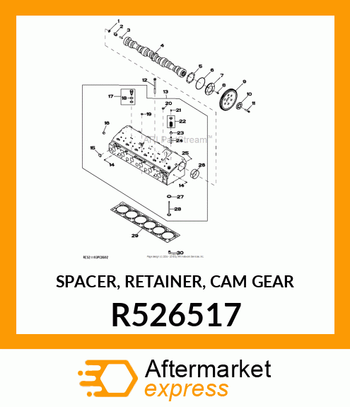 SPACER, RETAINER, CAM GEAR R526517