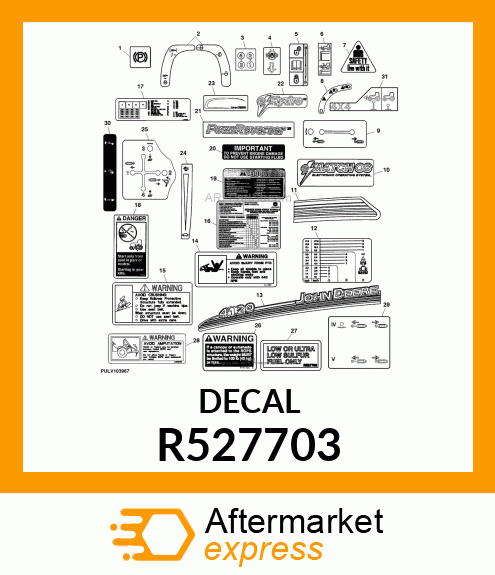 LABEL, FUEL INLET R527703