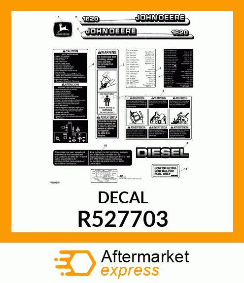 LABEL, FUEL INLET R527703